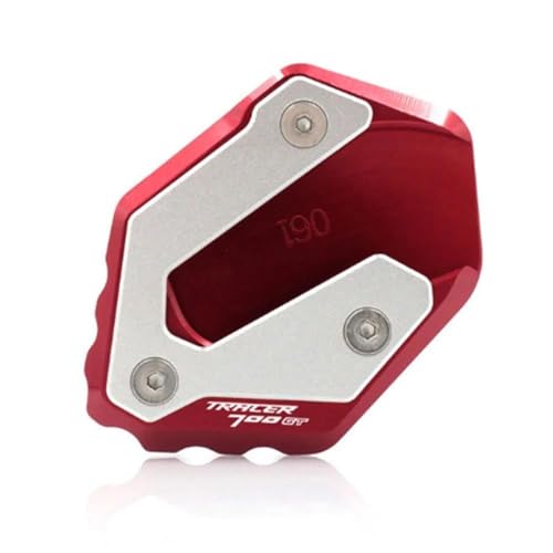 VQLDPX Motorrad-Seitenständer-Pad Für Yamaha MT-07 MT07 FZ-07 Tracer 700GT 700 GT, Vergrößerte Fußplatte Motorradständer Platte Verbreiterung(Rot,X-2)
