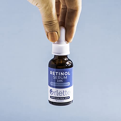 Orlette Retinol Serum for Face with Hyaluronic Acid - Resurfacing Retinoid Serum with Vitamin A-E, Medical Grade 2.5% Retinol Anti Wrinkle Facial Serum - Boost Collagen Reduce Fine lines and Age Spots