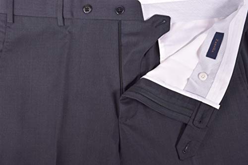 Zanella Todd Luxury Wool Men Trousers - Modern Fit Flat Front Dress Pants4