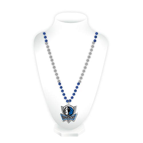 Rico Industries NBA Basketball Dallas Mavericks Bead Necklace With Molded Medallion