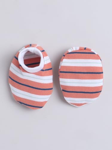 Image of EIO Newborn Baby Cotton Romper Set - Onesie Bodysuit, Cap, Pants & Booties with Mittens | Unisex Baby Clothing Combo for Boys & Girls