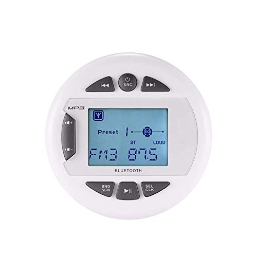round marine stereo with bluetooth