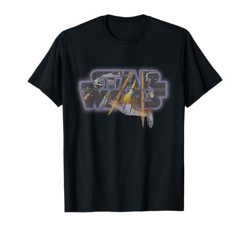 T-shirt Star Wars Galaxy Fill Logo noir en coton col rond pour fan