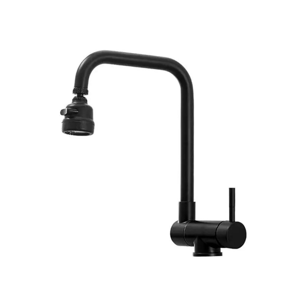 Folding Faucet Kitchen Hot and Cold Wash Basins 360 Rotatable 304 Stainless Steel Sink Universal Household A211(Black)