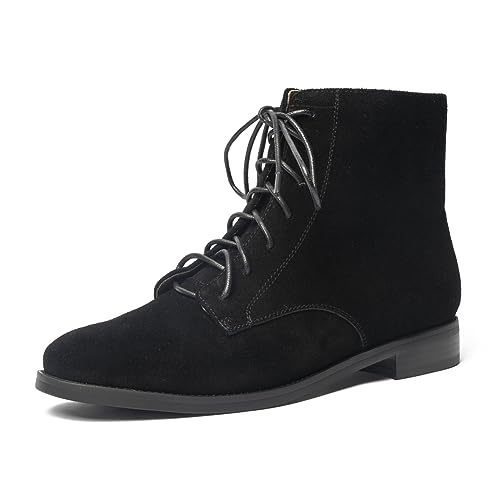 ONEENO Women's Lace-up Suede Ankle Boots
