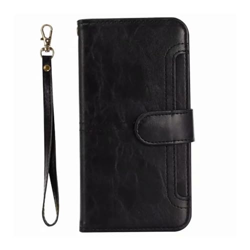 Étui portefeuille amovible iPhone 16 Pro Max housse cuir noir 6,9