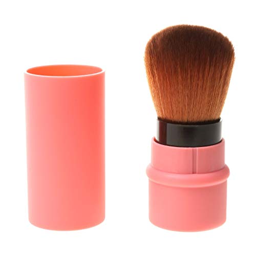 Image of Retractable Pro Beauty Kabuki Makeup Cosmetic Face Powder Foundation Blush Brush (Pink)