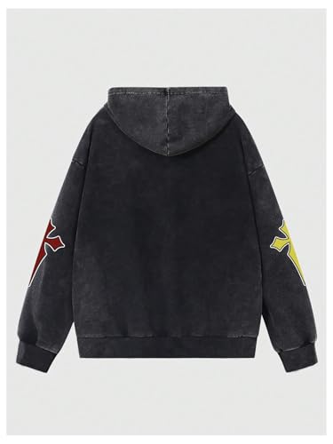 SHENHE Men's Y2k Zip Up Hoodie Cross Graphic Long Sleeve Punk Goth Streetwear Hooded Sweatshirt2