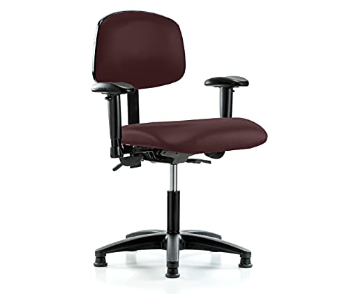 Image of Perch Task Chair with Glides, Desk Height 18 inch-23 inch, Burgundy Fabric