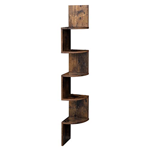 VASAGLE hoekplank, wandplank met 5 planken, zwevende plank, voor keuken, slaapkamer, woonkamer, studeerkamer, kantoor… - Image 5