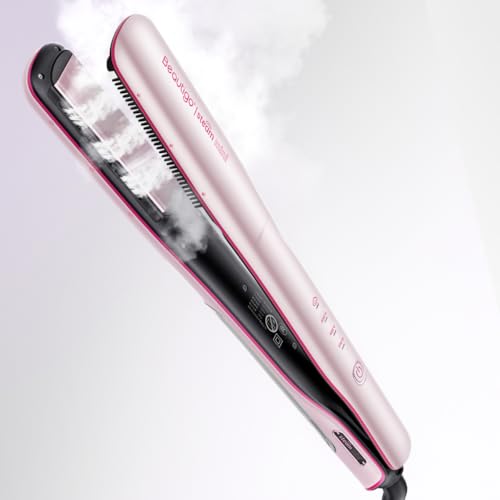Beautigo Steam Hair Straightener, Steam Reduces Damage, Nourishes Hair,20s Fast Heating, Gold Rose