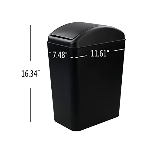 Caneca de basura plástica con tapa abatible, 4.2 galones miniatura 2