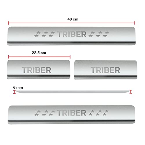 Image of Door Sill /Foot Step Stainless Steel Plates with Renaault Triber (Set of 4 Pcs)