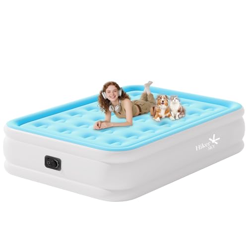 HikerSKY 18" Full Air Mattress with Built-in Pump, Sky Blue