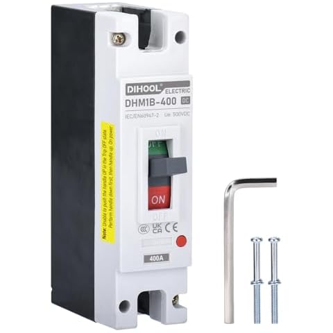 DIHOOL Heavy Duty Battery Disconnect Switch, 400 Amp DC Circuit Breaker for Boat Trolling Motor Marine ATV Trailer Cover