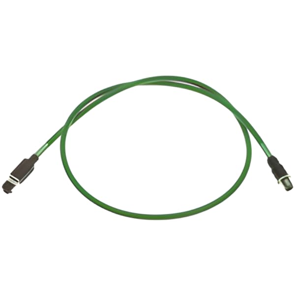 09457005062 Ethernet Cables/Networking Cables M12 D-Code Overmolded Cable Assembly, Straight Male to RJ45 Cat5, 4xAWG22/7, PVC Black Outdoor, 0.5m