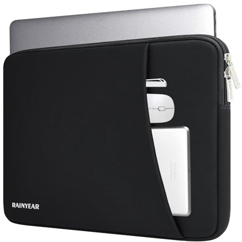 RAINYEAR Funda para Portátil de 15,6 Pulgadas Compatible con la mayoría de Ultrabooks Chromebook de 15,6 Pulgadas, Bolsa Protectora para Portátil con Bisel Ultra Delgado de 16 Pulgadas, Negro