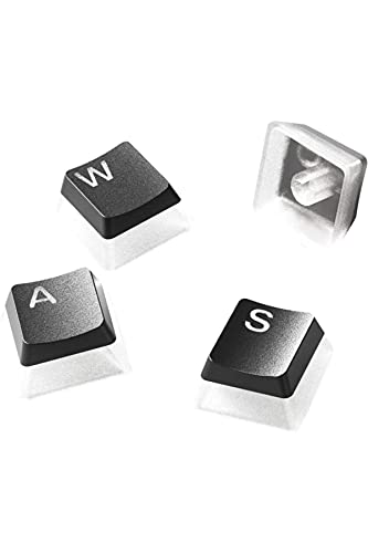 SteelSeries PrismCaps – Double Shot Pudding-style Keycaps – Durable PBT Thermoplastic – Compatible with Most Mechanical Keyboards – MX Stems – Black (UK Layout)