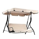 OSALADI Schaukel Sonnenschutz 210D Oxford Sonnenschutzstoff UV Beständig Wasserabweisend Beige Ersatz Veranda Überdachung für Garten Terrasse