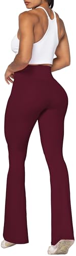 Image of Sunzel Flare Leggings, Crossover Yoga Pants with Tummy Control, High-Waisted and Wide Leg