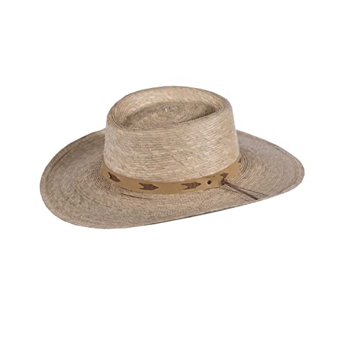 Outback Trading Santa Fe UV Protection Breathable Raffia Straw Outdoor Western Hat with 3.75