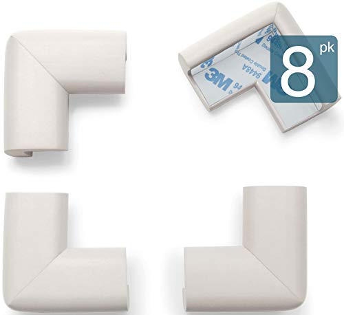 Roving Cove Corner Protector, Furniture Corner Bumper Guards, 3M Pre-Taped, 8pc Oyster White