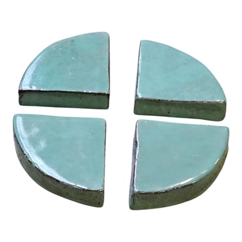 Teramico Untersetzer Füße für Blumentöpfe/Pflanzgefäße Blau Anthrazit Weiß Steinzeug glasiert -absolut frostfest- (Celadon Grün, 4er)