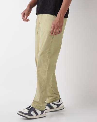 Image of Bewakoof Men's 100% Cotton Solid Regular Fit Pant | Pant for man | Chinos pants for men | Men trousers | Casual Pants for Men | Trousers for man | Men's Regular Casual Pants | Cotton Pant for Men | Everyday Casual | Utility Streetwear | Lightweight & Flexible