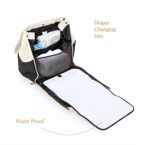 Image of Loopie Robin Diaper Bag | 19 Compartments | 3 Insulated Sections | Spill-Proof Pouch | Foldable Changing Mat | Unisex Design | Backpack, Sling, Tote| Laptop Section | Stroller Straps | 30 L