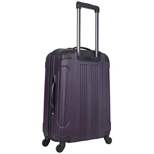 Kenneth Cole Reaction Out Of Bounds 24-inch Check-Size Lightweight Durable Hardshell 4-Wheel Spinner Upright Luggage, Deep Purple