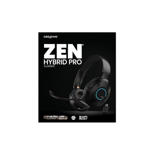 CREATIVE Zen Hybrid Pro (Classic) Wireless Over-ear Headphones with LE Audio, BT-L3 Wireless LE Audio Transmitter and Boom Mic, with Up to 100 Hours, Hybrid Active Noise Cancellation, Ambient Mode CREATIVE Zen Hybrid Pro (Classic) Wireless Over-ear Headphones with LE Audio, BT-L3 Wireless LE Audio Transmitter and Boom Mic, with Up to 100 Hours, Hybrid Active Noise Cancellation, Ambient Mode