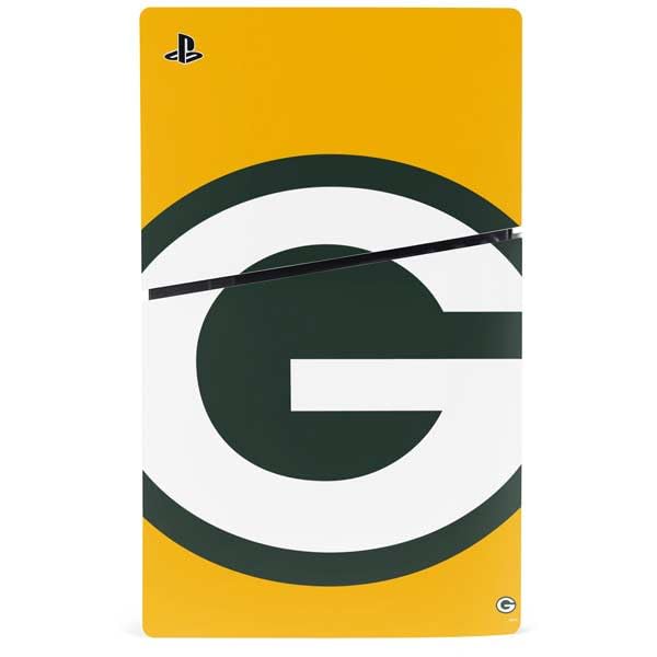 Skinit Decal Gaming Skin Compatible with PS5 Slim Disk Bundle - Officially Licensed NFL Green Bay Packers Large Logo Design