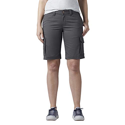 Dickies Women's Stretch Cargo 11 Relaxed Short, Graphite, 12