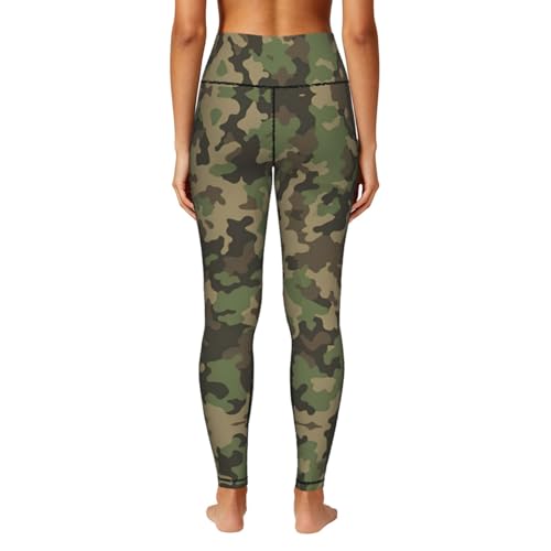 Leggings de camuflaje verde para mujer que estilizan y tienen bolsillos 4