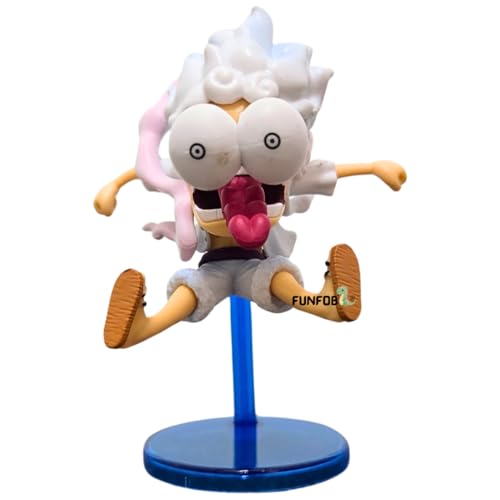Image of Blue Aura Monkey D Luffy Gear 5 Action Figure Height-11cm Mini Version Anime Figure | Luffy Mini Big Eye- Blue Stand