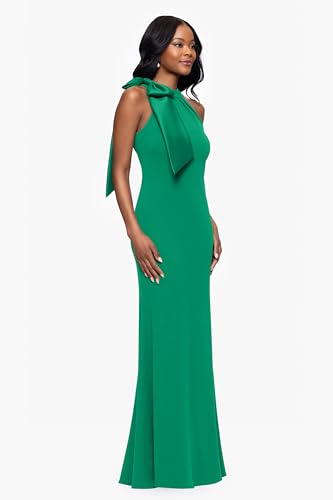 Image of Betsy & Adam Women's Floor-Length, Sleeveless, Bow Detail, with Fitted Silhouette