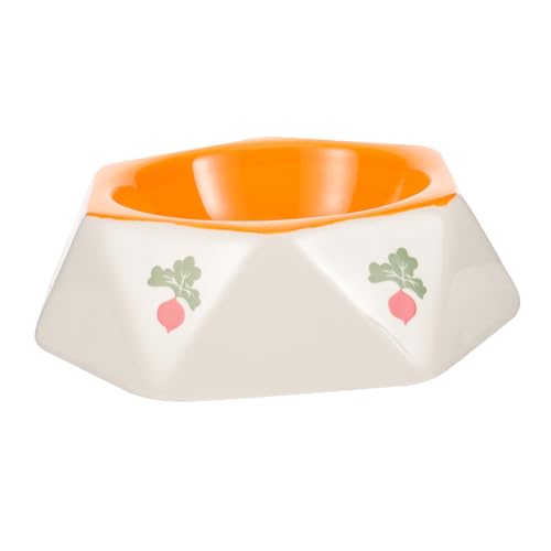Abaodam Ceramic Hamster Feeding Bowl Hexagon Design for Food Water Sturdy Base for Dwarf Hamsters Gerbils and Animals Easy to Smooth Surface Pet Accessory
