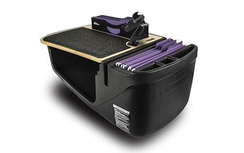 Image of AutoExec AE-FMEF-PM-11M Efficiency FileMaster Car Desk for Your Vehicle Workstation and Mobile Office, Natural with Phone Mount | Vehicle Workstation, Mobile Office, With Phone Mount