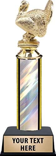 9.5" Turkey Bird Trophies, Thanksgiving Turkey Trophy with Custom Engraving and Perfect for Turkey Awards Prime