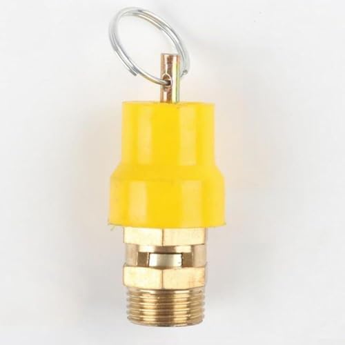 Honseadek Válvula de alivio de seguridad para compresor de aire, regulador de liberación de presión de latón, 3/8 mitad para tuberías de presión y recipientes, 8 kg, clasificación amarilla (3 sobre 8)