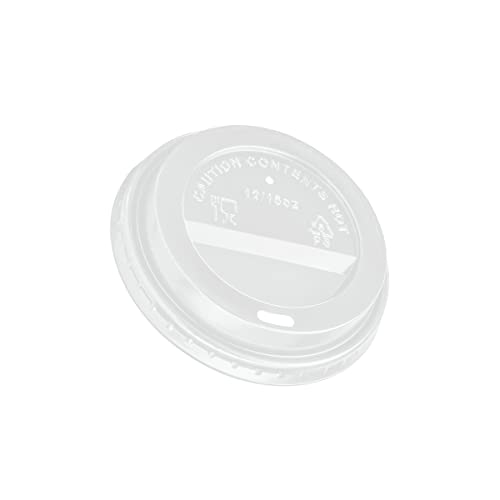image for GUSTO [100 Count] Disposable Plastic Dome Lids for 10, 12, 16, & 20 oz
