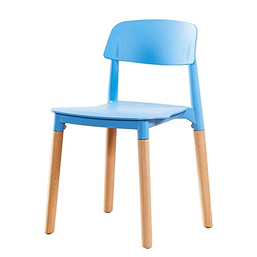 AT Silla de Comedor de Madera Maciza,Silla de Escritorio Minimalista Moderna para Restaurantes,Cafeterías,Teterías,Etc. Estable/azul / 43×46×76cm