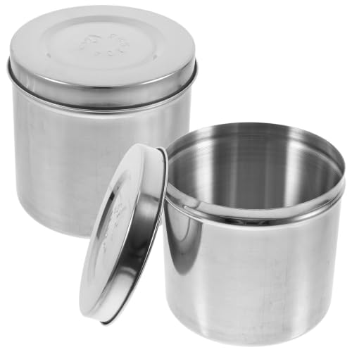 Frasco de acero inoxidable para ungüento y contenedor de algodón con tapa metálica