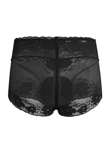 Men's Sexy Breathable Transparent Mesh Boxer Briefs Underwear Sheer Lace Panties with Bulge Pouch Underpants2