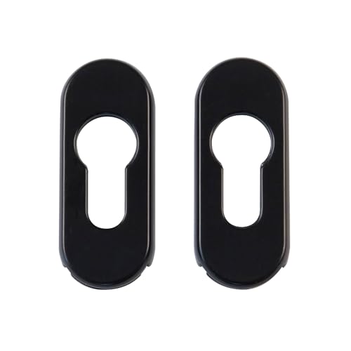 Piezas de recambio para cerraduras | Amig - Escudo De Seguridad Con Cuerpo De Acero Para Cerraduras Mod. 3700-70 X 29 Mm - Para Puertas Metálicas - Con Embellecedor De Aluminio - Acabado Negro