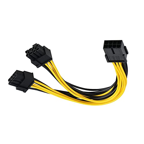 8-pin PCI Express to Dual PCIE 8 (6 + 2)-pin Power Cord Motherboard Graphics Card PCI-E GPU Power Data Cable Splitter 8-pin PCI-E to 2 PCI-E 8-pin GPU Graphics Cable (1 pack/32 cm/ 12.6 inches)