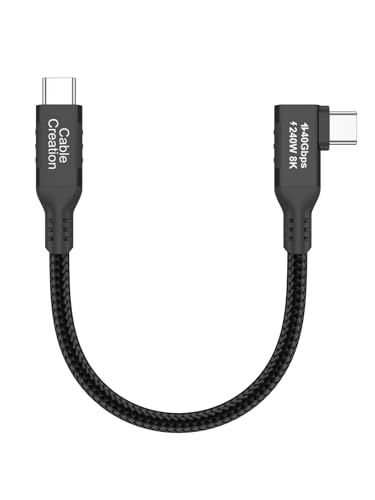 Image of Angle USB 4 Cable,USB C to C for SSD,MacBook Pro, iPhone17,Dock,Auto 0.5ft