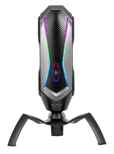 Newskill Agni Professionelles RGB-Mikrofon mit Herzfrequenz-Empfang und 360-Grad-Mobilität, Schwarz Cover