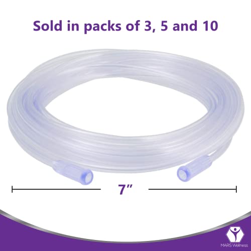 Mars Wellness Oxygen Tubing - Premium Clear Crush Resistant Oxygen Tubes - 7 Foot - 3 Tubes #TOP1
