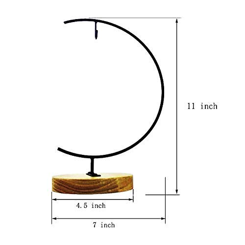 Ornament Display Stand Holder Home Wedding Decoration Rack for Hanging Glass Globe Pot Stand Iron Pothook Stand Terrarium Witch Ball (2, Wood)